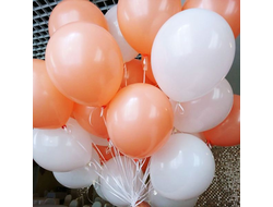 10 шаров персиковый белый