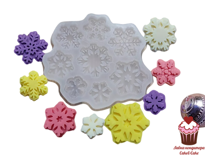 Молд Снежинки мини