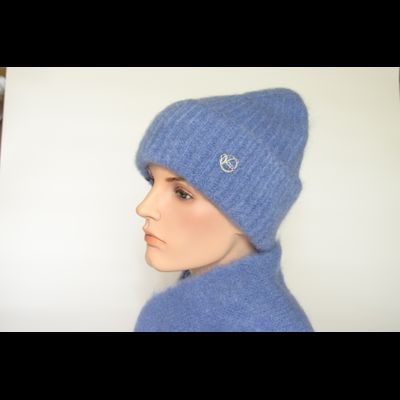 Шапка женская с отворотом Vizio Италия 6946 CRYO голубая