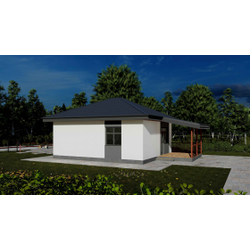 Одноэтажный дом с двумя спальнями 67м² (S66)