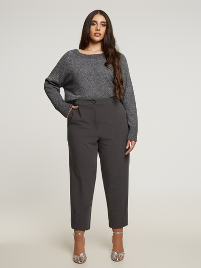 Брюки укороченные серого цвета