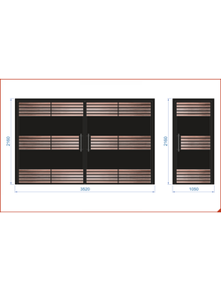 Кованые ворота с калиткой 004