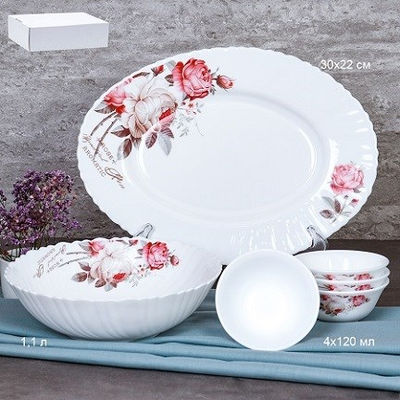 Столовый сервиз "Чайная роза 6 предметов"
