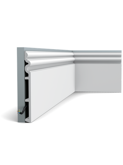 Плинтус ORAC Decor SX193, дюрополимерный, влагостойкий, ударопрочный, под покраску, длина 2 метра