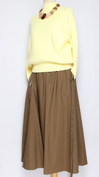 Юбка хлопок "Молния хлястик" мокко до р.52