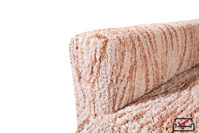 Чехол на угловой диван с левым выступом Виста Элегант Крем. АнтиКошка.Хлопок. ИТАЛИЯ