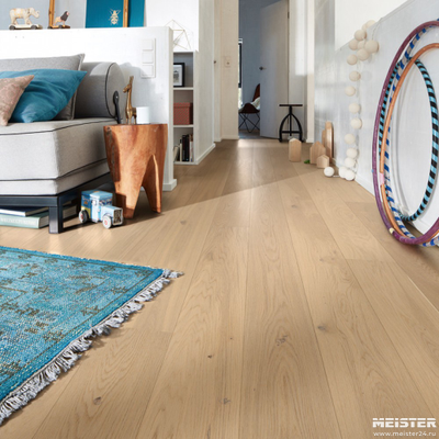 Паркетная доска Meister PD 200 Дуб Выщелоченный 8138 в интерьере