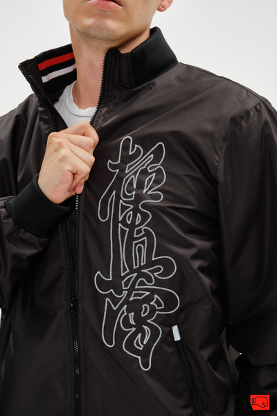 Костюм спортивный KANJI с символикой каратэ, черный, APIKA, вышивка киокушинкай