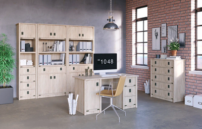 Стол Валенсия 1д 3 ящика, сонома