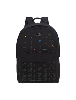 Рюкзак школьный GRIZZLY RQL-617-1 черный-цветной