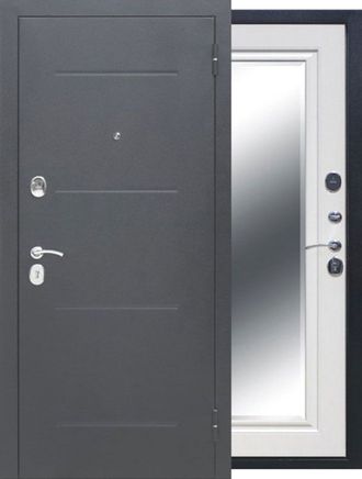 входная металлическая дверь Гарда 7,5 см Серебро фацет Белый ясень