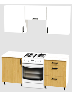 Кухня эконом 1,2 метра (600х600) Цвет: Белый/Дуб Сонома