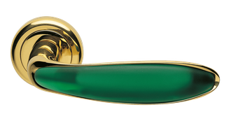 Дверные ручки Morelli Luxury &quot;MURANO&quot; OTL/VERDE Цвет - Золото/матовое стекло зеленое