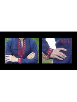 Русская льняная рубаха "Живая вода", 44-60