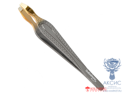 Пинцет для бровей Solinberg G197G, (ручная заточка)наклонное окончание с четкими гранями