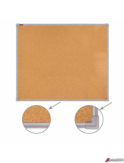 Доска пробковая для объявлений 100×120 см, металлическая рамка, BOARDSYS. 231698