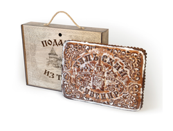 Тульский пряник " Сувенир из Тулы в деревянной коробке" с повидлом  2000 гр