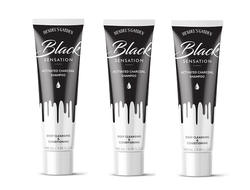 Black Sensation shampoo with activated carbon (3 tubes).