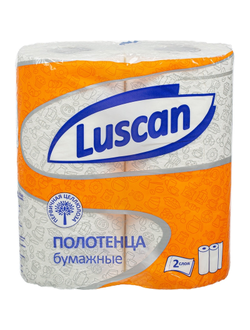 Полотенца бумажные LUSCAN 17м 2 слоя, с тиснением, 2рул/уп