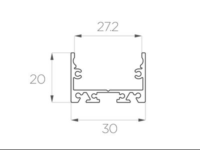 Алюминиевый профиль 4L-3020-S ANOD