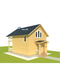 Д-18 ДАЧНЫЙ ДОМ ИЗ БРУСА:ГАБАРИТНЫЕ РАЗМЕРЫ: (8Х6М), ОБЩАЯ ПЛОЩАДЬ: 96М²