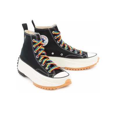 Женские черные Кеды Converse Run Star Hike x Jw Anderson с цветными шнурками 164840C