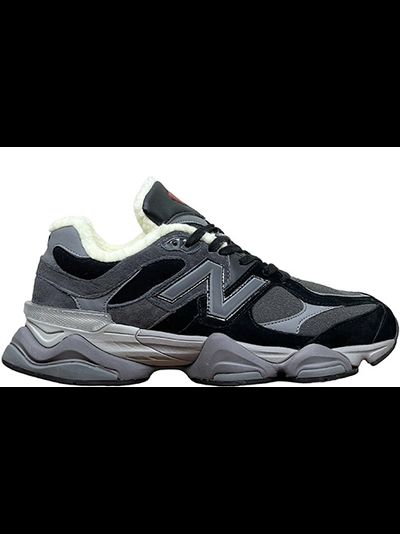 New Balance 9060 Black Grey с мехом