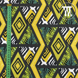 Сетка-стрейч "Спорт" принт Тропическая геометрия