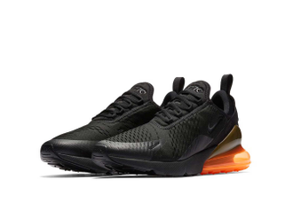 Nike Air Max 270 черные с оранжевой пяткой