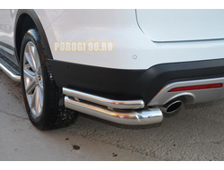 Защита заднего бампера "уголки" двойные d76/42 для Ford Explorer (2017-...)