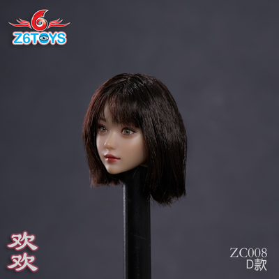 Женская голова (скульпт) с подвижными глазами - 1/6 scale beautiful women with head carving and joy (ZC008D) - Z6TOYS