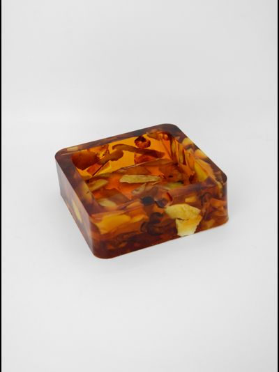 Пепельница глубокая со срезом янтаря