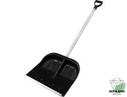 Лопата пластик с ал нак. 400х460 алюминий чер "ПРАКТИК"