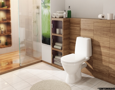 Унитаз ROSA Премьер ЛЮКС с горизонтальным выпуском нижн, сид. полип. м/лифт, 2-кн. арм