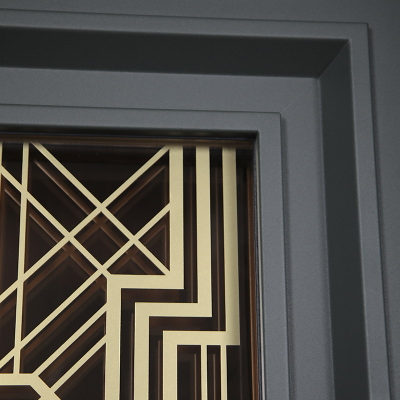 Стальная дверь   Изумруд с окном и лазерной резкой (терморазрыв 3к)