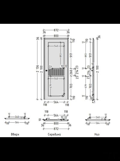 Межкомнатная дверь Eternity Classic Элеганс, высота 2000-2100 мм, ширина 1200 мм, каркас 42 мм, наружного открывания