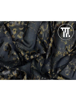 Шифон с напылением леопард, цв. Черный