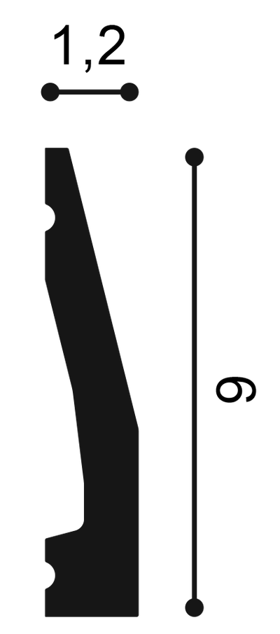 Плинтус ORAC Decor SX159, дюрополимерный, влагостойкий, ударопрочный, под покраску, длина 2 метра