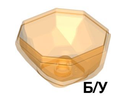 ! Б/У - Rock 4 x 4 Octagonal Boulder, Bottom, Trans-Orange (30294 / 6120912 / 6167280) - Б/У