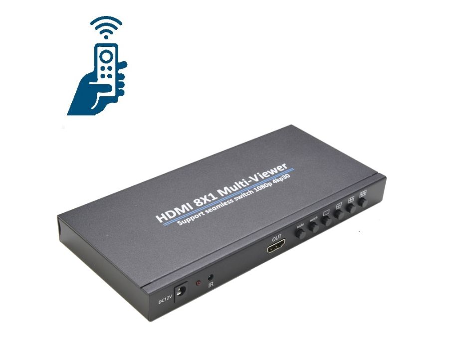 DE/VT-818 – это восьмиканальный HDMI-переключатель (мультиплексор) формата 4K 8×1, предназначенный д