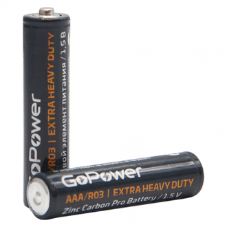 GoPower АAA / R03 Extra Heavy Duty Солевой элемент питания 1.5V Shrink 4