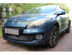 Защита радиатора Renault Megane III (рестайлинг 1) 2012-2014 black верх