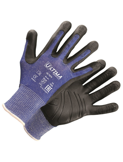Перчатки с покрытием термопластичной резиной ладони и кончиков пальцев ULT670 (кор144пары/уп12 пар)