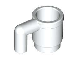 Minifigure, Utensil Cup, White (3899 / 389901 / 4160993 / 4215140 / 4548546 / 4659665)
