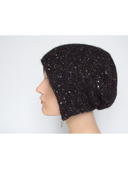 Шапка ушанка черная вязаная Vizio Италия 8022 фото