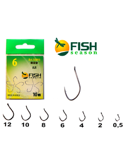 Крючки FishSeason AJI, №4 (10уп.Х10шт.) арт. 10093