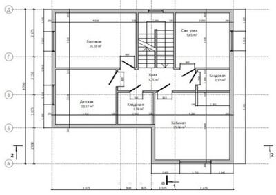 Одноэтажный каркасный дом с мансардой с тремя спальнями 130м² (SK75)