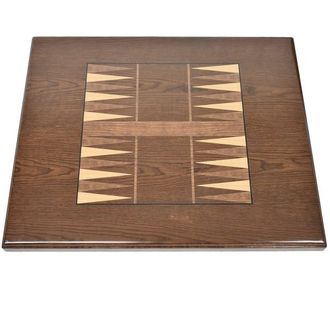 Oak Veneer with Custom Stain and Custom Printed Backgammon Gameboard