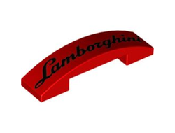 ! Б/У - Slope, Curved 4 x 1 x 2/3 Double with Lamborghini Pattern, Red (93273pb130 / 6302569) - Б/У