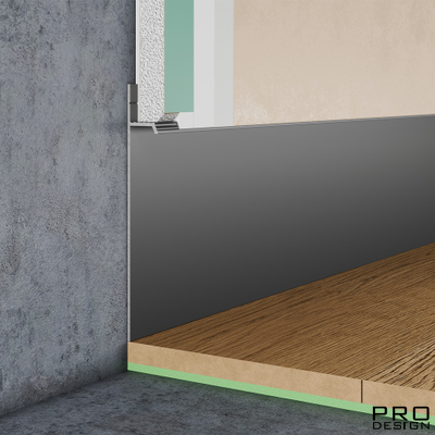 Плинтус скрытого монтажа PRO DESIGN 323 не анодированный